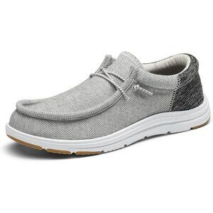 〽️Men's Grey Bruno Marc Arch Support Casual Loafers Comfortable Boat Shoes